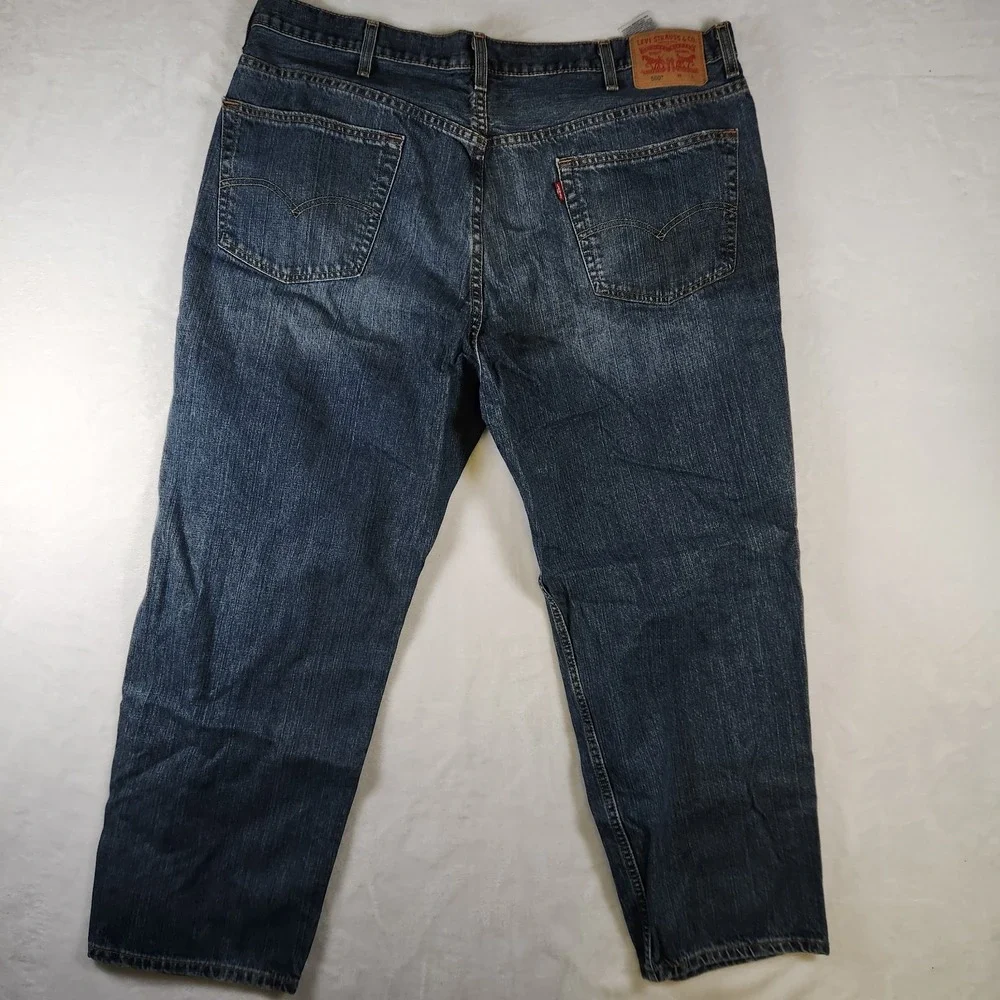 Levis 550 Relaxed Fit Jeans‎ Mens 44x30 Blue Denim Straight Leg Mid Wash